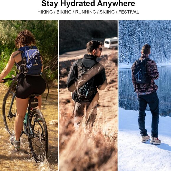 EVERFUN Hydration Backpack W/ Water Bladder 2L Insulated/Lightweight Black - Picture 10 of 10